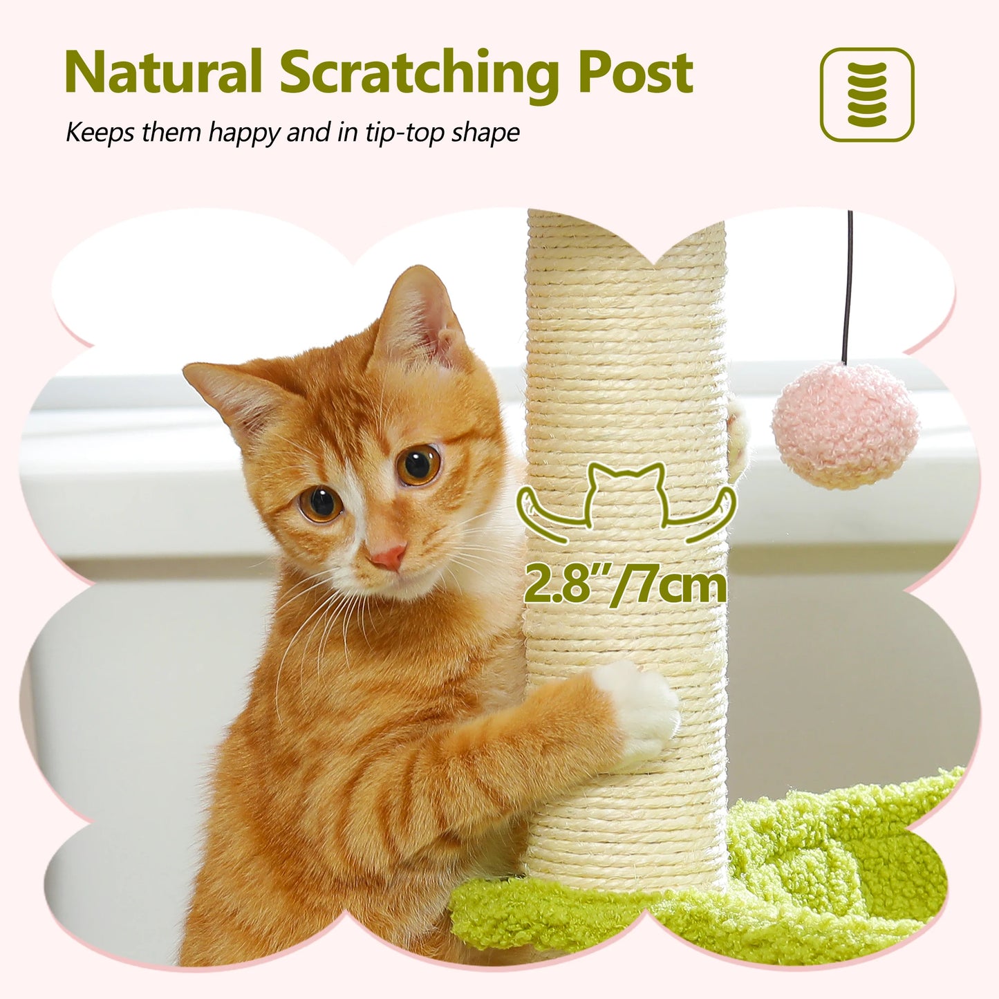 PAWZ Road Flower Cat Tree With Scratching Post And Hammock