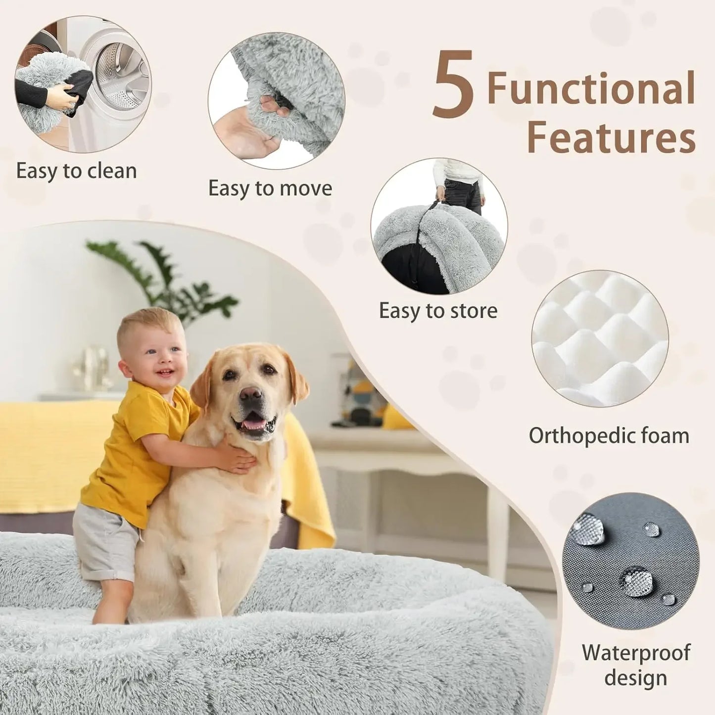 Human Dog Bed,71''x45''x12''Size Fits Adult and Pet Washable Giant People Dog Bed 10 CM Thick Memory Foam Large Oversize Dog Bed