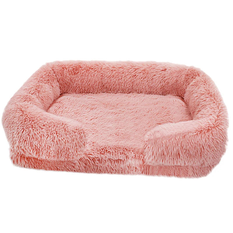Thickened Orthopedic Dog Bed for Large Dogs with Plush Cover