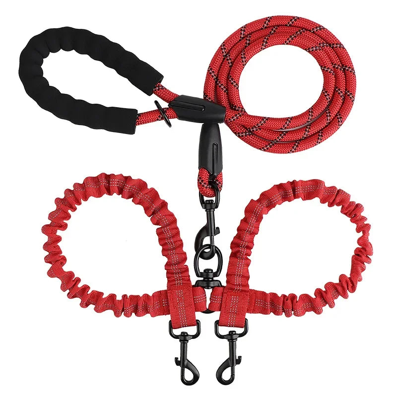 YTYINCN Double Dog Leash Coupler Elastic Nylon Leads