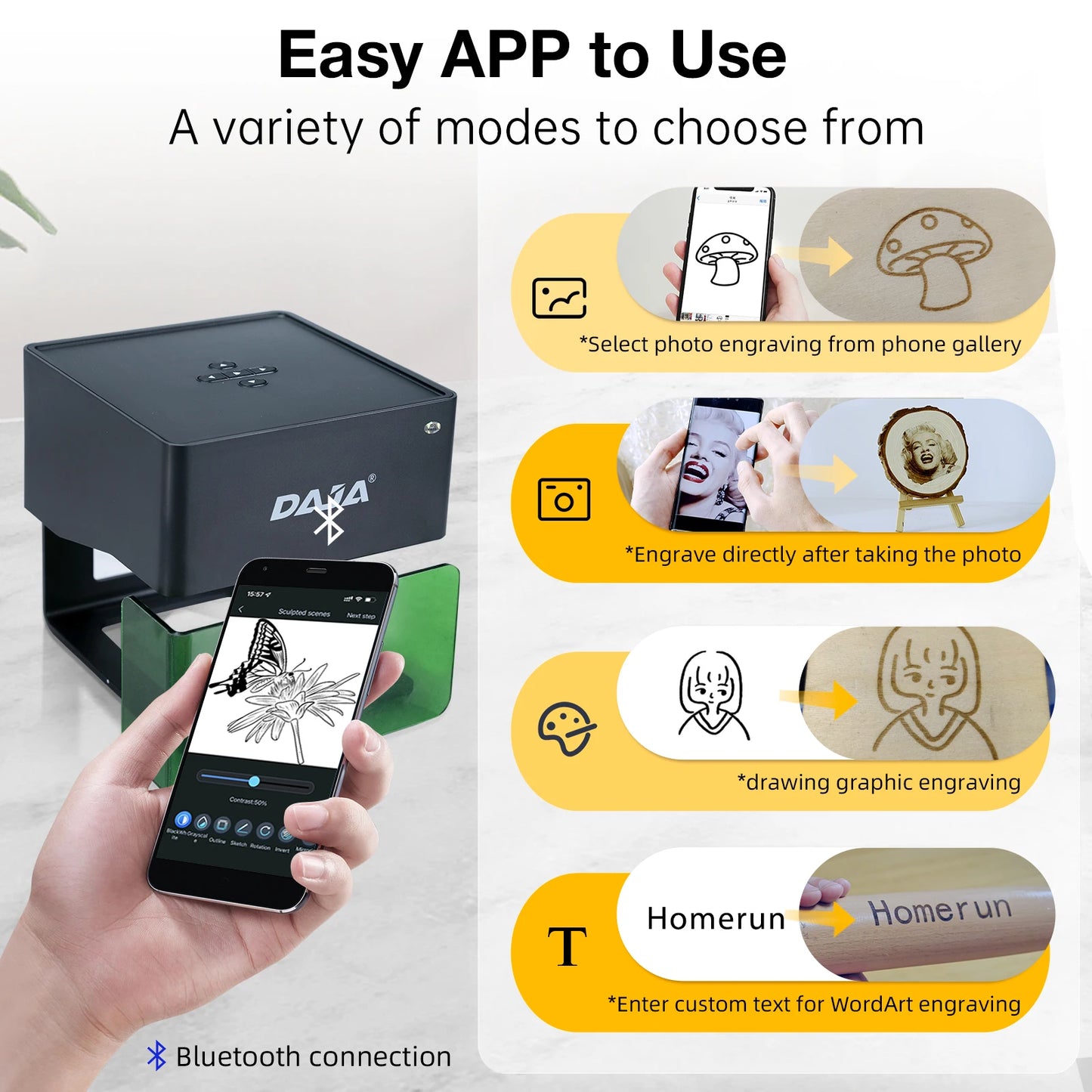 DAJA DJ6 Mini Portable Laser Engraver Bluetooth CNC