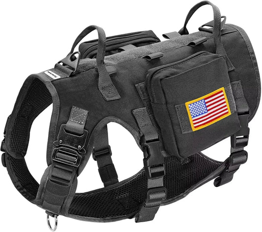 Tactical Dog Harness With Handle No Pull Adjustable Vest