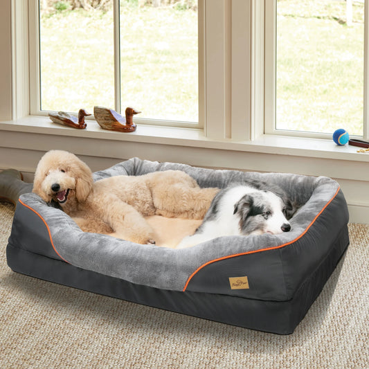 BINGOPAW Antiallergy Dog Bed With Removable Washable Cover And Waterproof Non Slip Bottom