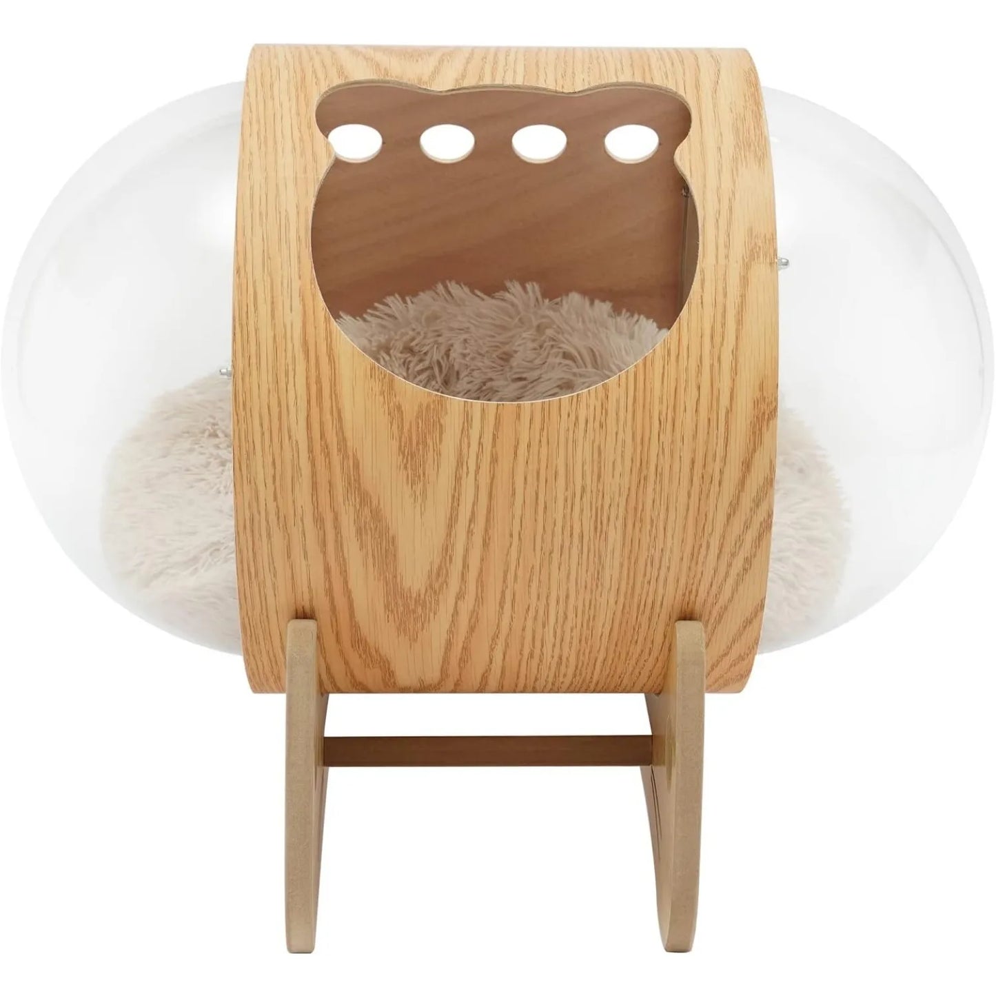 Guangdong Premium CatPod Bed With SolidWood Frame And ClearAcrylicDome ForPetComfort