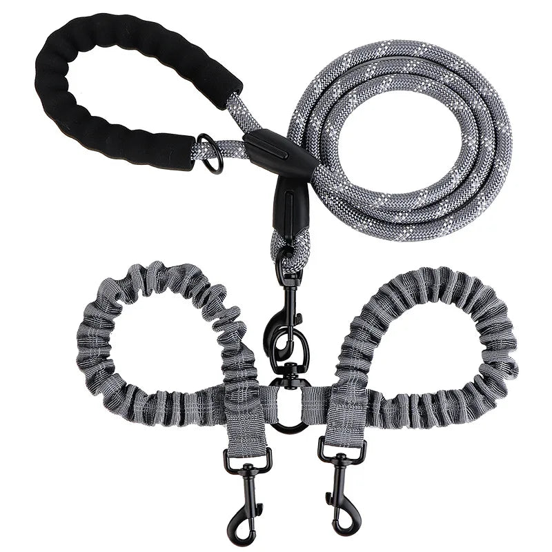 YTYINCN Double Dog Leash Coupler Elastic Nylon Leads