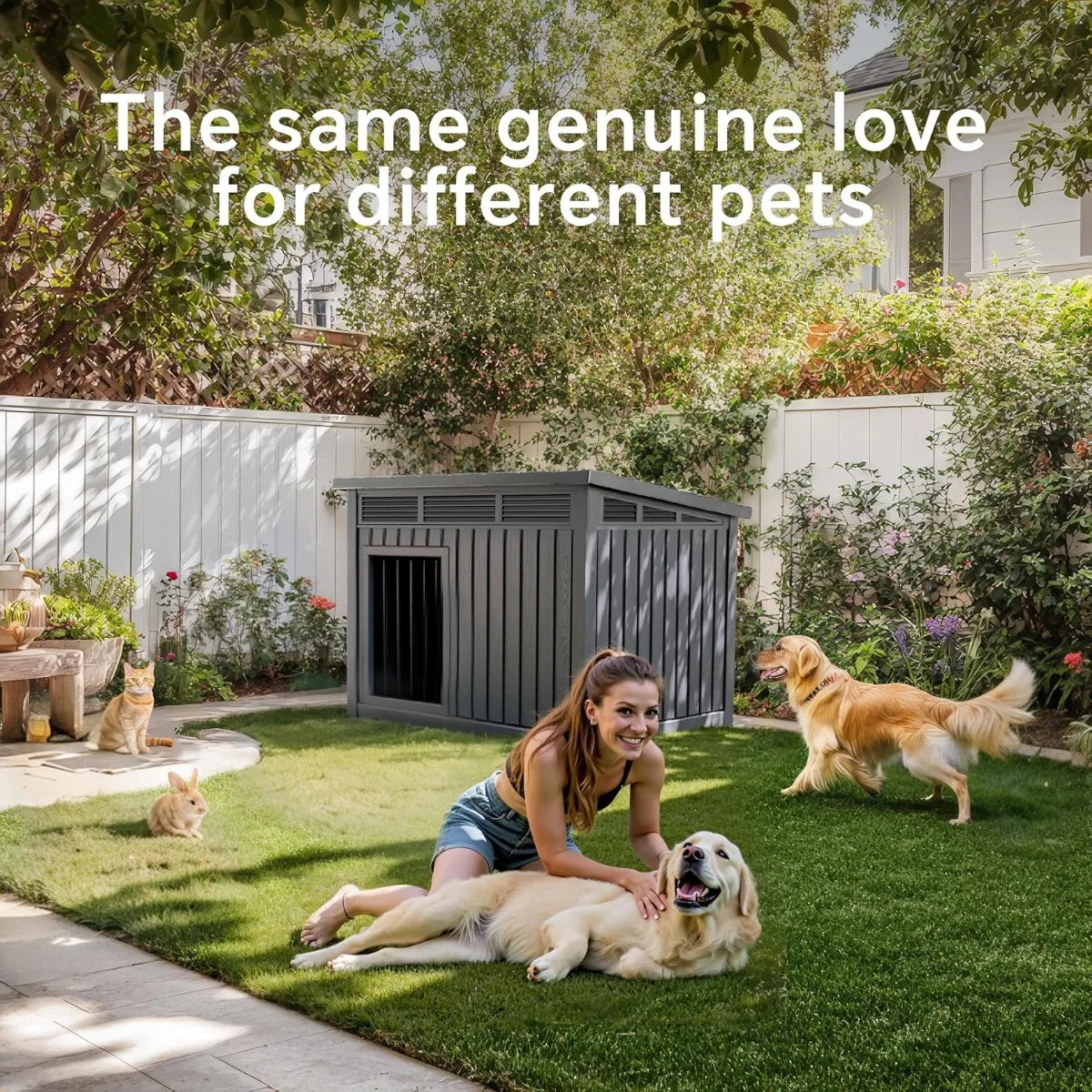 Waterproof Dog House For Indoor And Outdoor Use With Air Vents And Elevated Floor