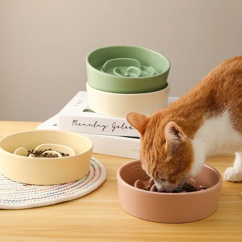 Ceramic Slow Feeder Bowl For Dogs And Cats Anti Choke