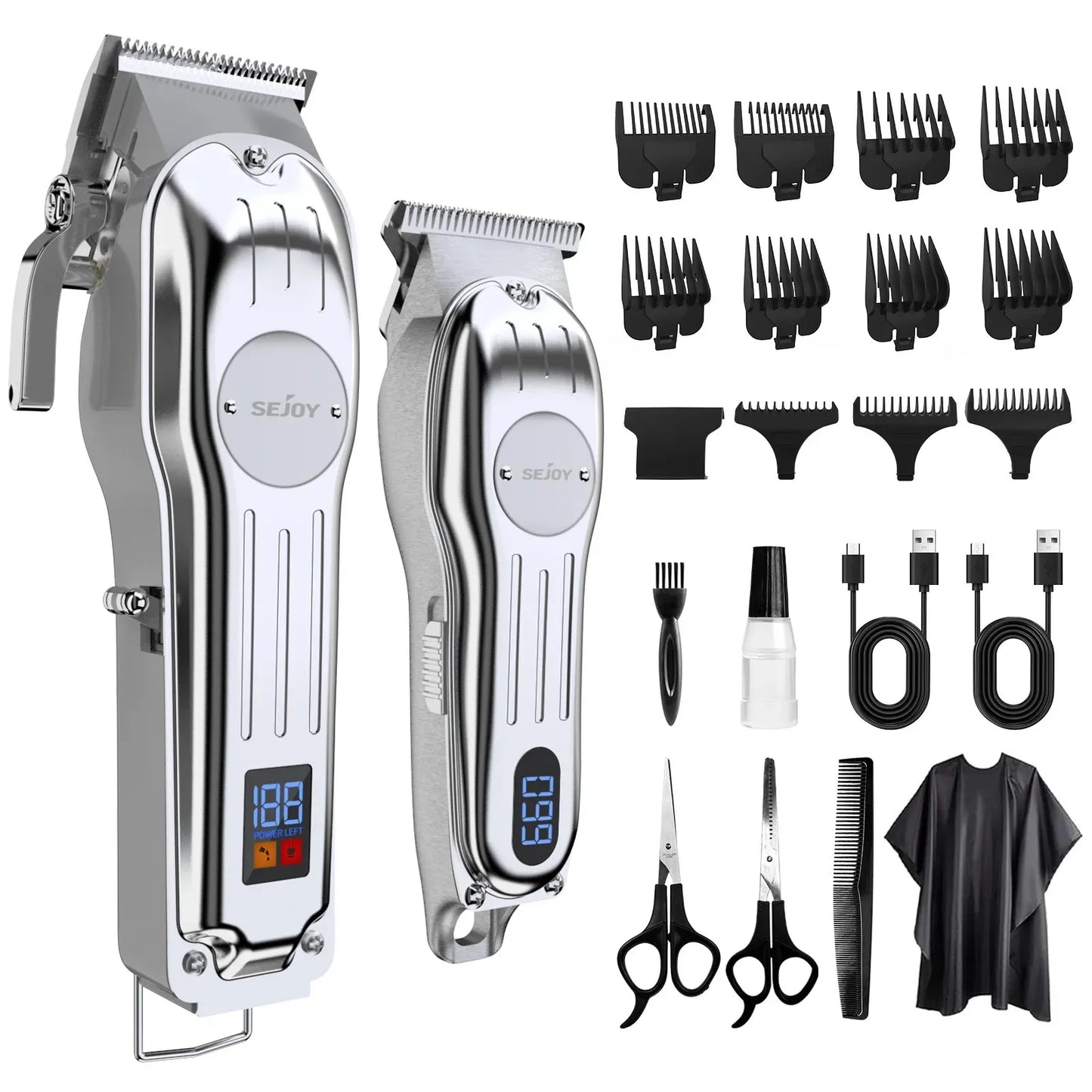 Sejoy Professional Hair Clipper Kit Cordless Rechargeable Precision Trimmer Barber