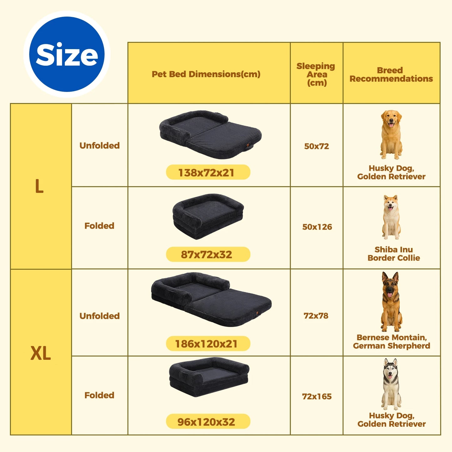 PAWZ Road Foldable Dog Bed Plush Couch Washable