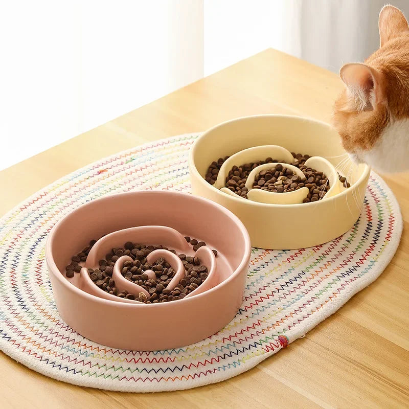 Ceramic Slow Feeder Bowl For Dogs And Cats Anti Choke