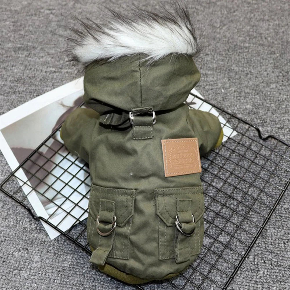Dog Winter Coat With Hood And Plush Lining