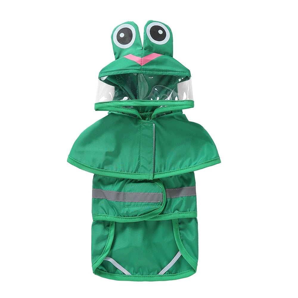 Fashionable Reflective Pet Dog Raincoat Cute Animal Raincoat Pet Hooded Waterproof Jacket Clothes Dog Clothes for Big Dogs