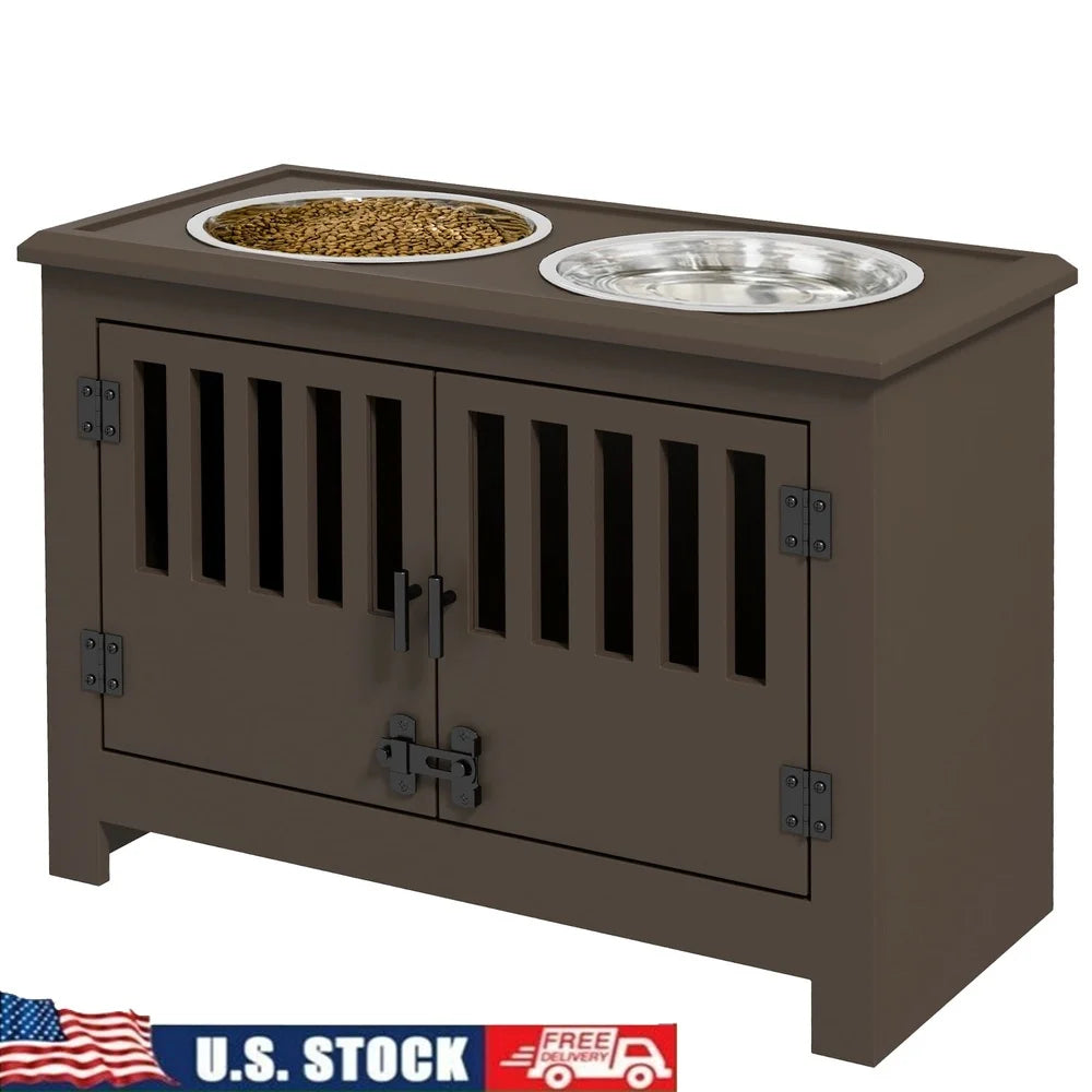 XMSJ Premium Dog Food Storage Cabinet With ErgonomicallyDesigned Feeding Station