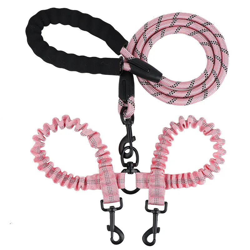 YTYINCN Double Dog Leash Coupler Elastic Nylon Leads