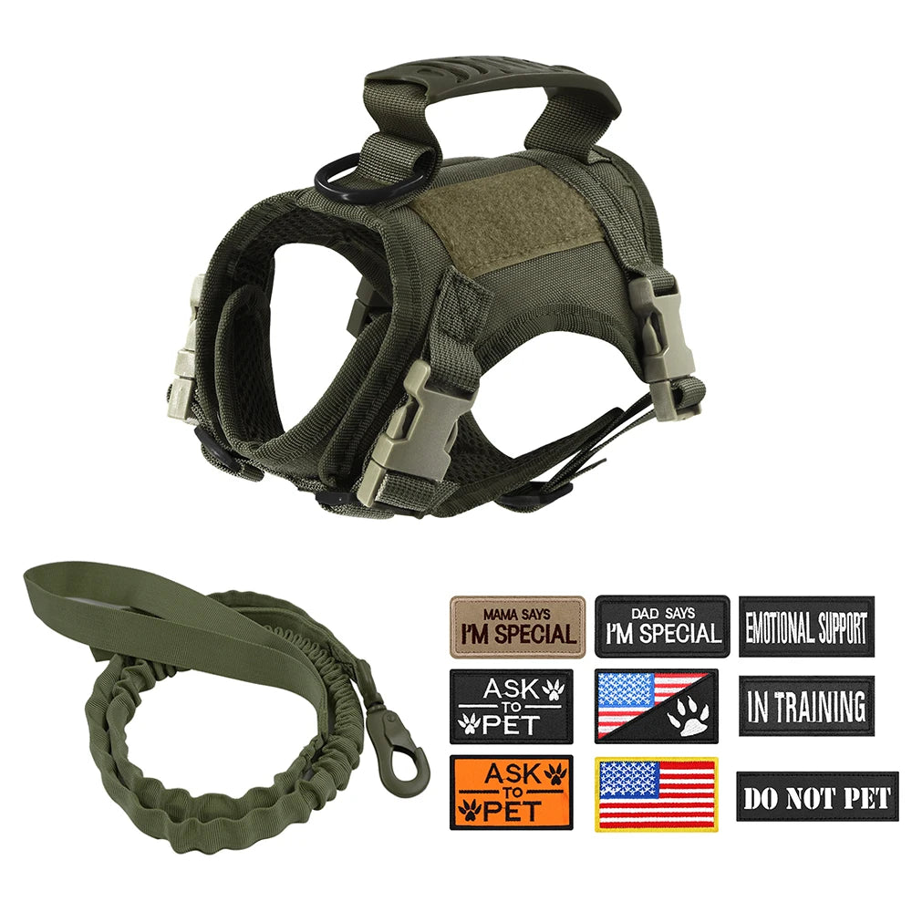 Petravel Tactical Cat Harness Leash With 9 Patches Adjustable Pet Vest Harness For Cats