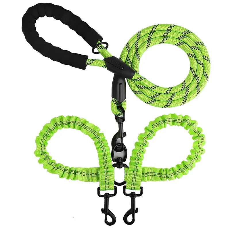 YTYINCN Double Dog Leash Coupler Elastic Nylon Leads