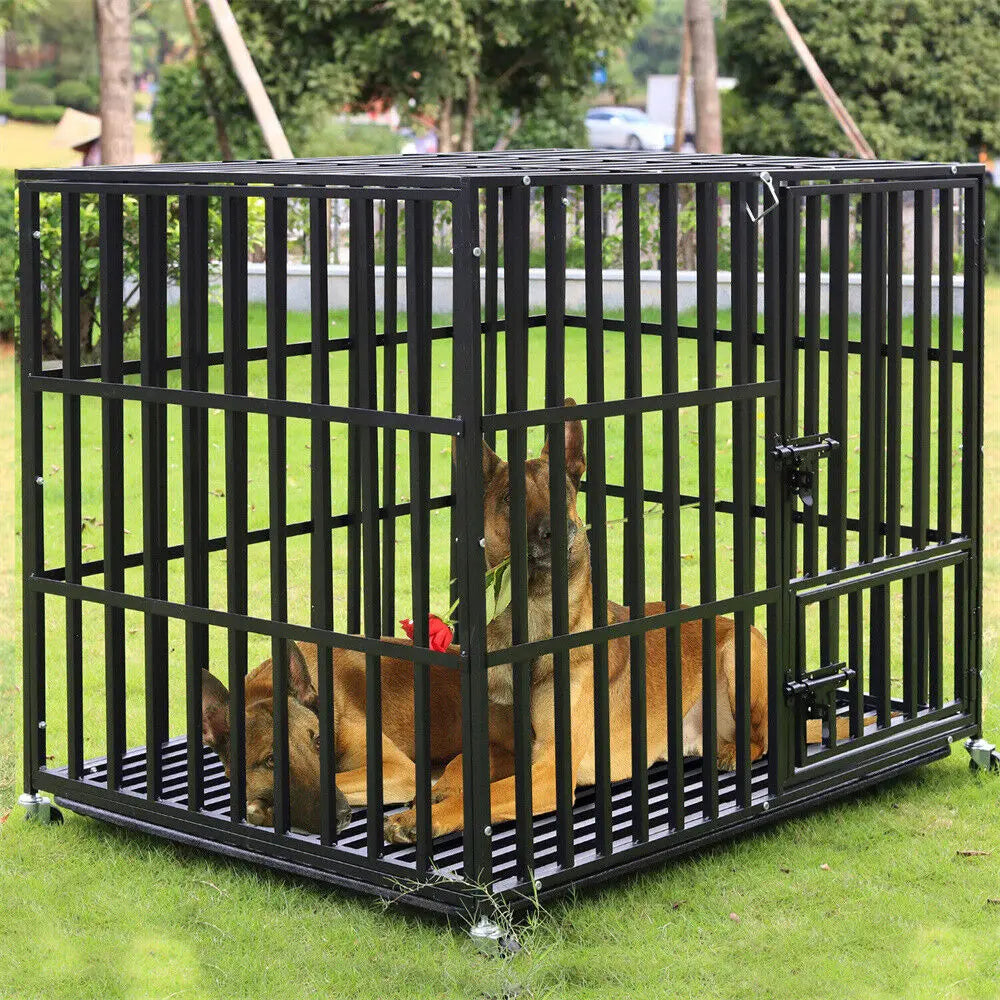 Bingopaw Heavy Duty Dog Crate With 3 Doors And Wheels