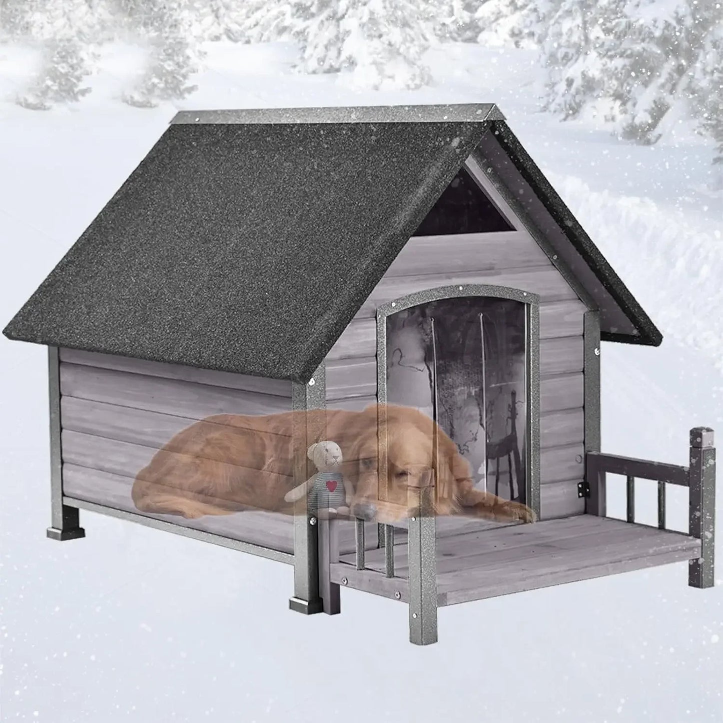 Dog House Outdoor - Weatherproof Anti-Chewing Iron Frame Kennel for Large Breed Dogs | Customized