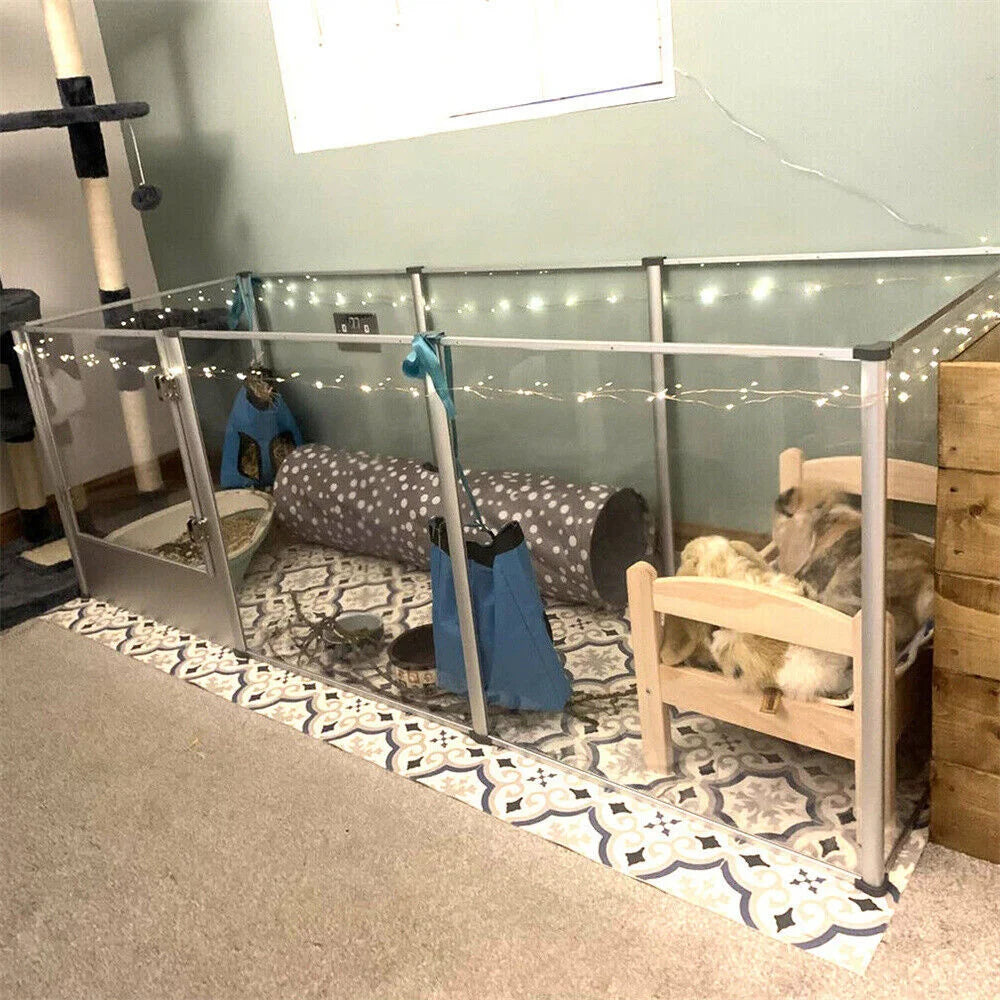 Borwart Acrylic Dog Playpen Cage Whelping Pen Indoor Enclosure