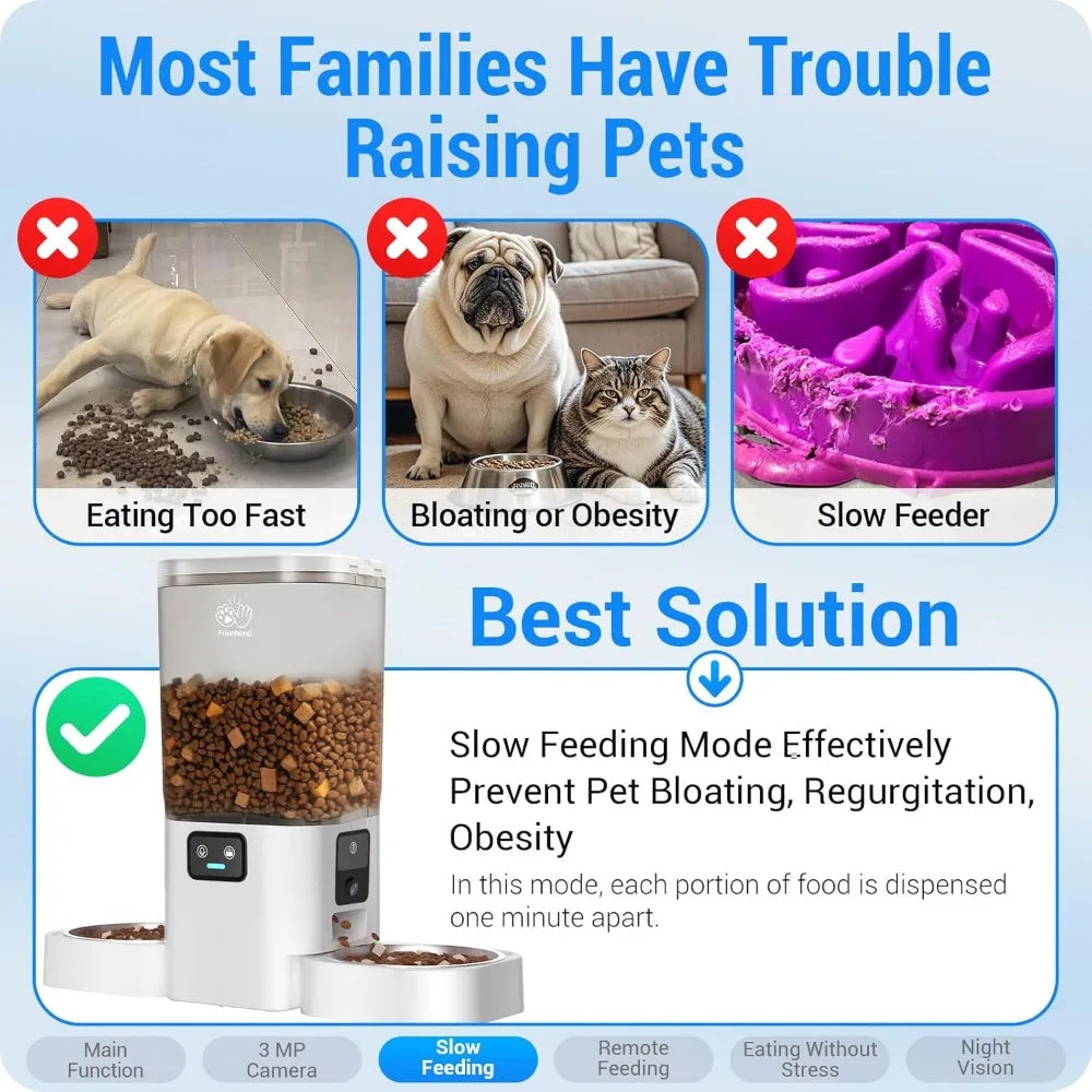 Automatic Pet Feeder With Dual HD Cameras And Night Vision