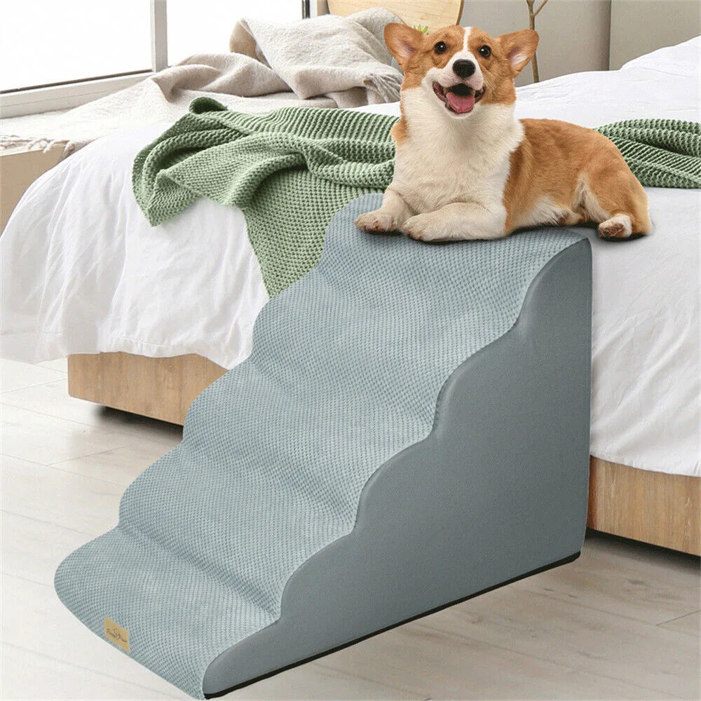 Dog Door 5-Step Pet Ramp Stairs With Washable Cover