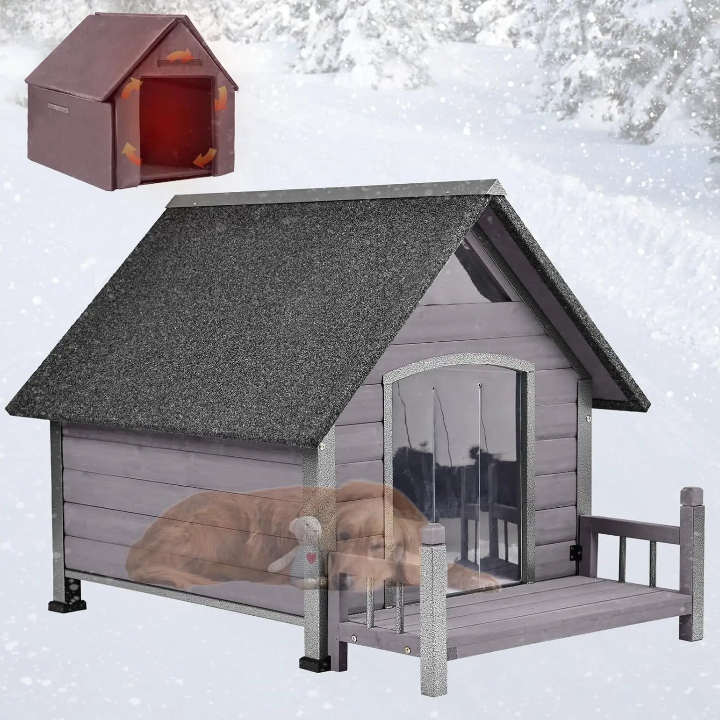 Dog House Outdoor - Weatherproof Anti-Chewing Iron Frame Kennel for Large Breed Dogs | Customized