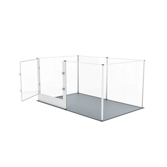 Large Acrylic Dog Playpen Fence for Indoor, Pet Kennels Crate Whelping Box with Waterproof Mat Dog Fences Exercise Pens, 6 Panel