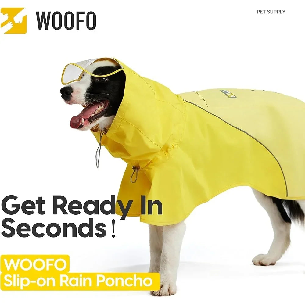 DUTRIEUX Slip On Dog Rain Poncho Waterproof Lightweight Adjustable Fit For Outdoor Walks