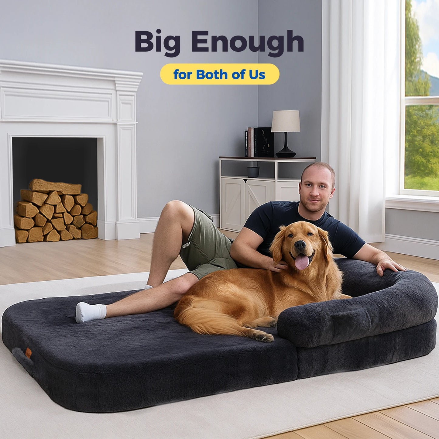 PAWZ Road Foldable Dog Bed Plush Sofa With Non Slip