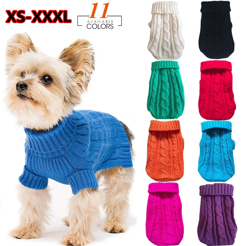 Cozy Winter Knitted Dog and Cat Sweater Coat