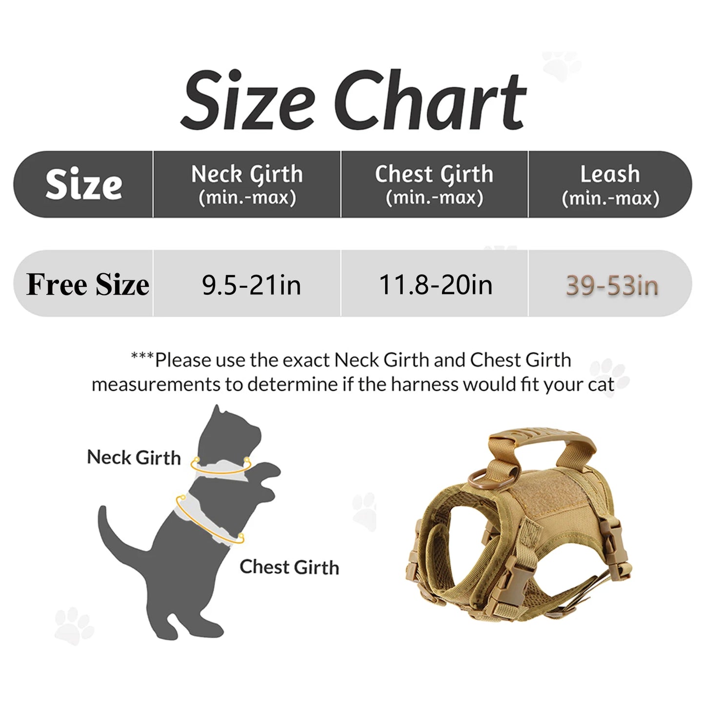 Petravel Tactical Cat Harness With Control Handle Adjustable Military Style For Small Dogs And Cats