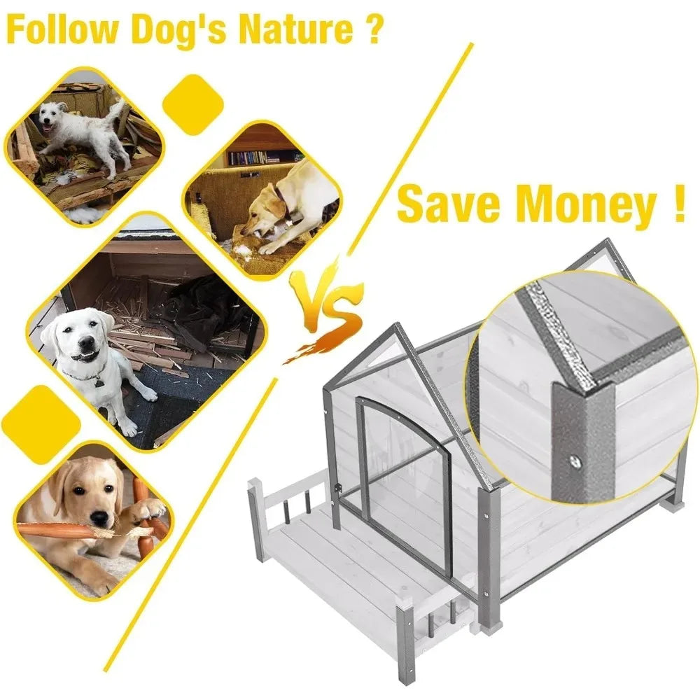 Dog House Outdoor - Weatherproof Anti-Chewing Iron Frame Kennel for Large Breed Dogs | Customized