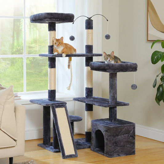 Multi-Level Cat Tree Tower with Sisal Scratching Posts and Pad Soft Top Perch Large Cat Condo for Indoor Cat Scratchers Cat Toys