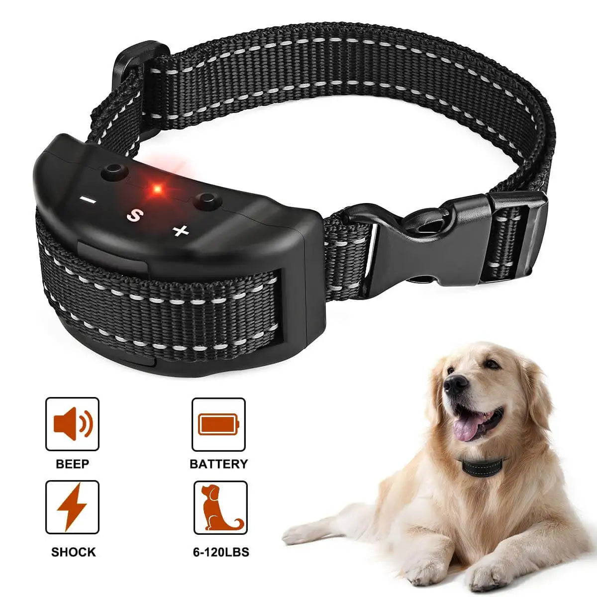 Electric Anti Bark Collar For Dogs Training Tool Indoor Outdoor