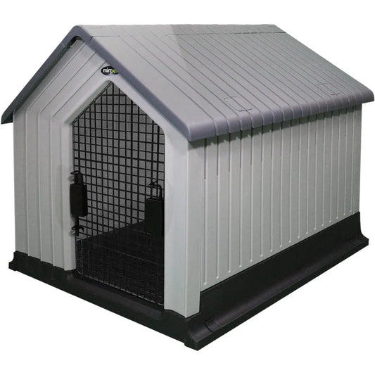Durable Waterproof Plastic Dog House for Small to Large Sized Dogs, Indoor Outdoor Use Doghouse - Comfortable Retreat for Your P