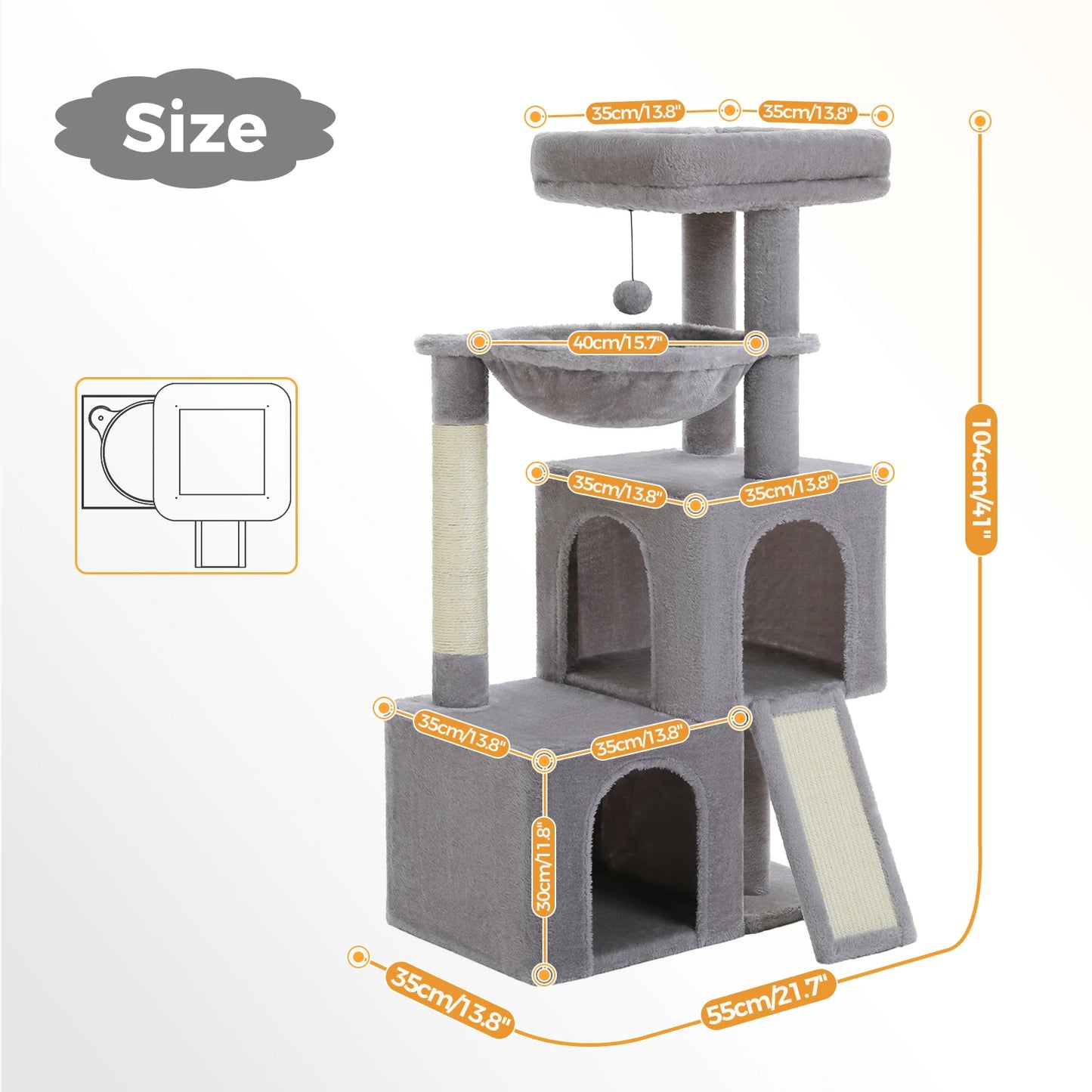 PAWZ Road Cat Tree Indoor Multi Level Tower with Condos