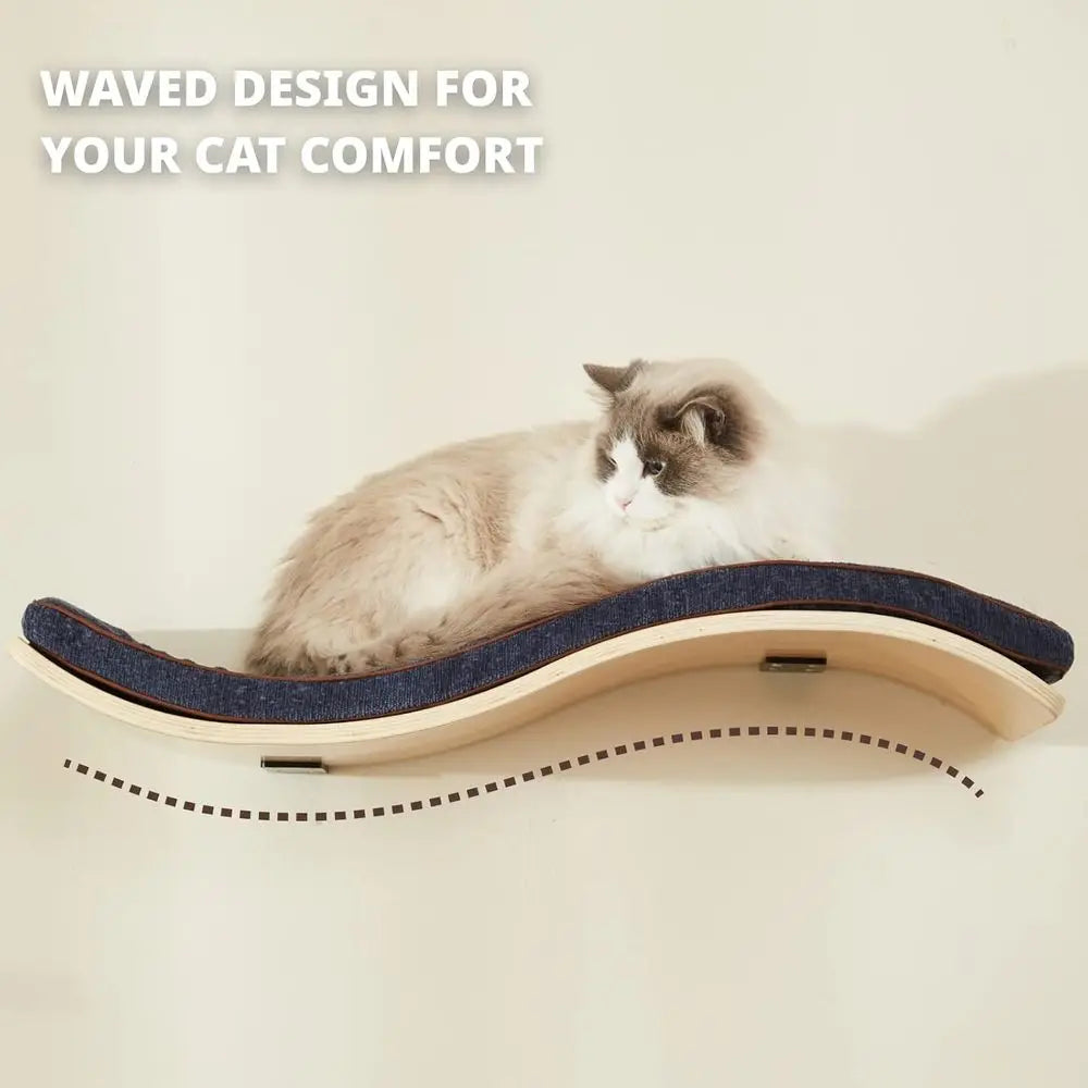 XMSJ Comfortable Cushion Wave Bed Wall Mounted Cat Perch
