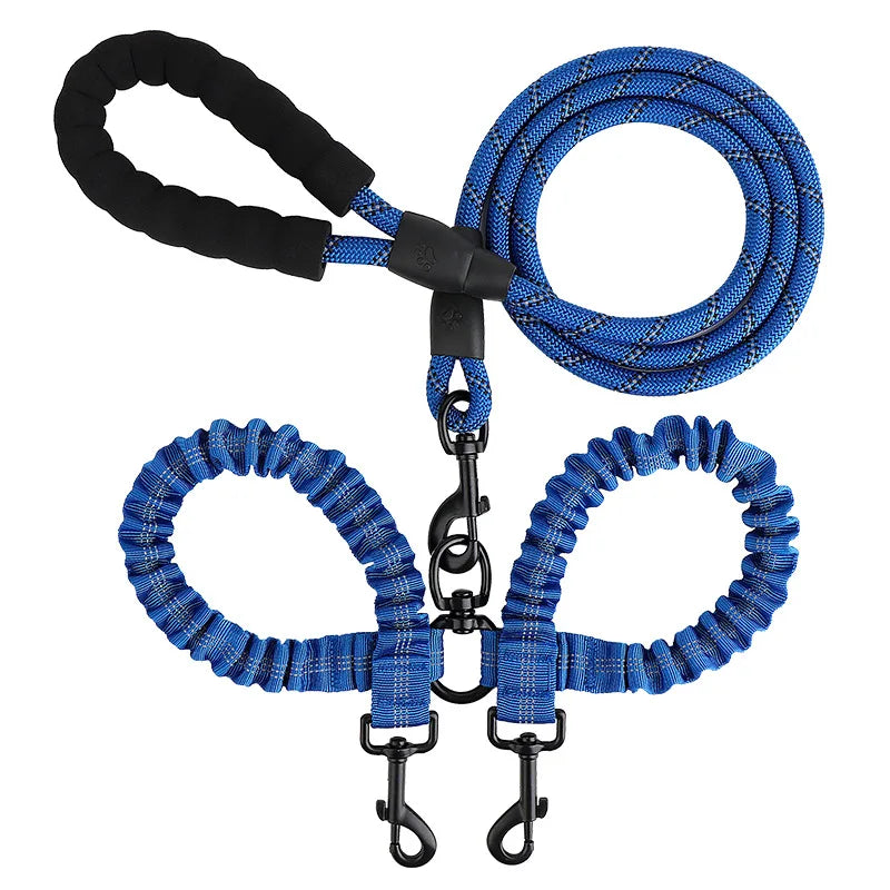 YTYINCN Double Dog Leash Coupler Elastic Nylon Leads