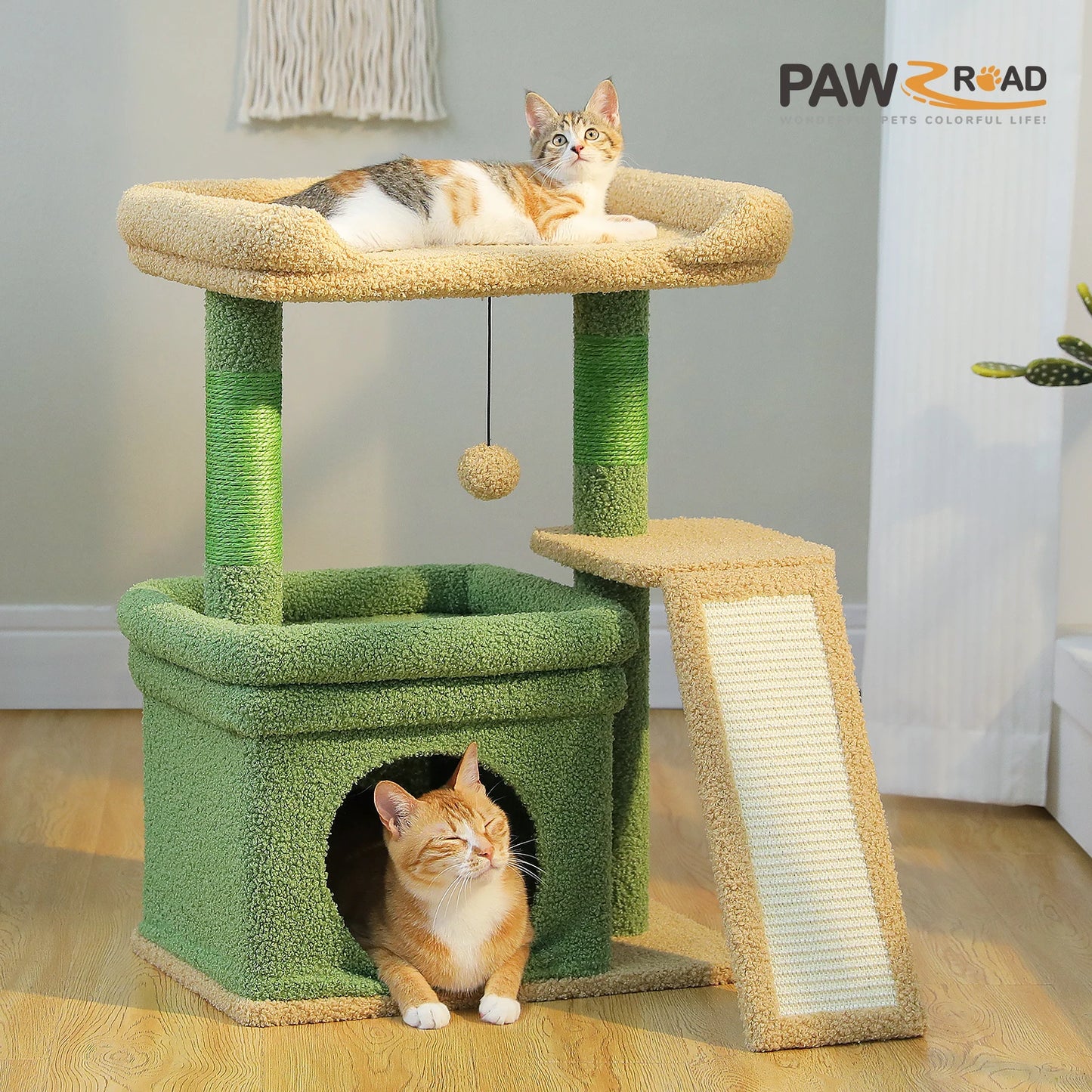 PAWZ Road Small Indoor Cat Tree with Three Tiers