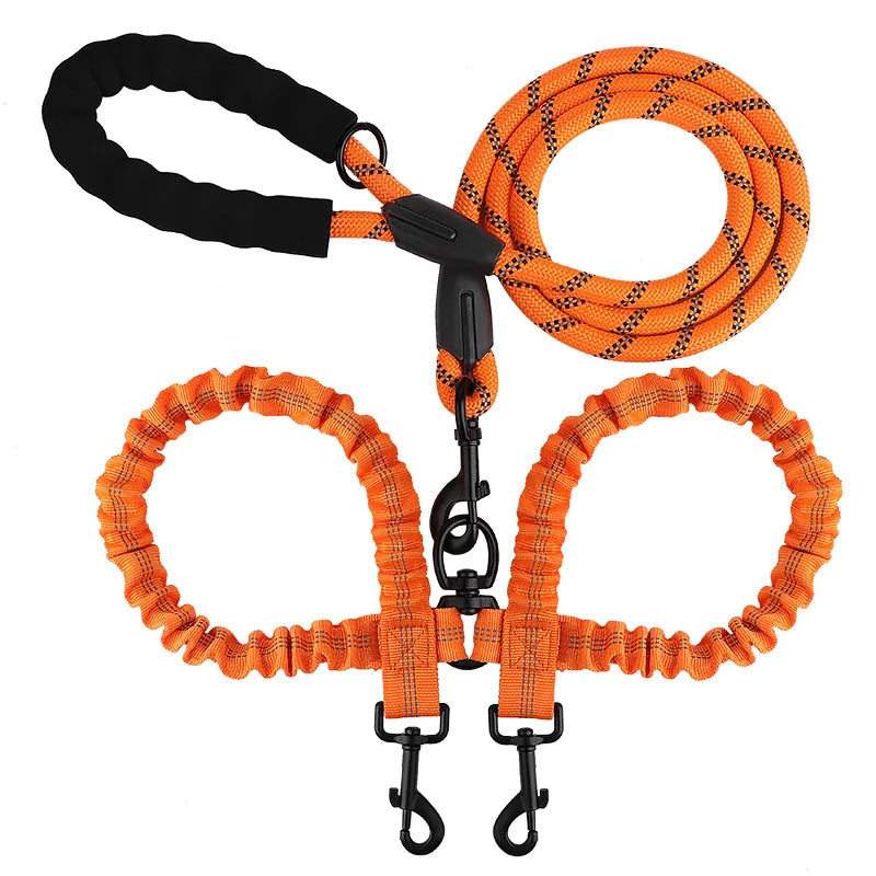 YTYINCN Double Dog Leash Coupler Elastic Nylon Leads