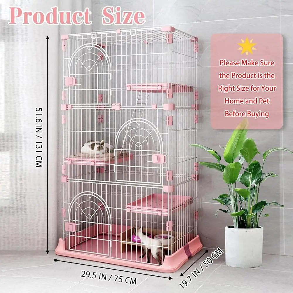Durable Metal Cat Playpen With Platforms And Ramp