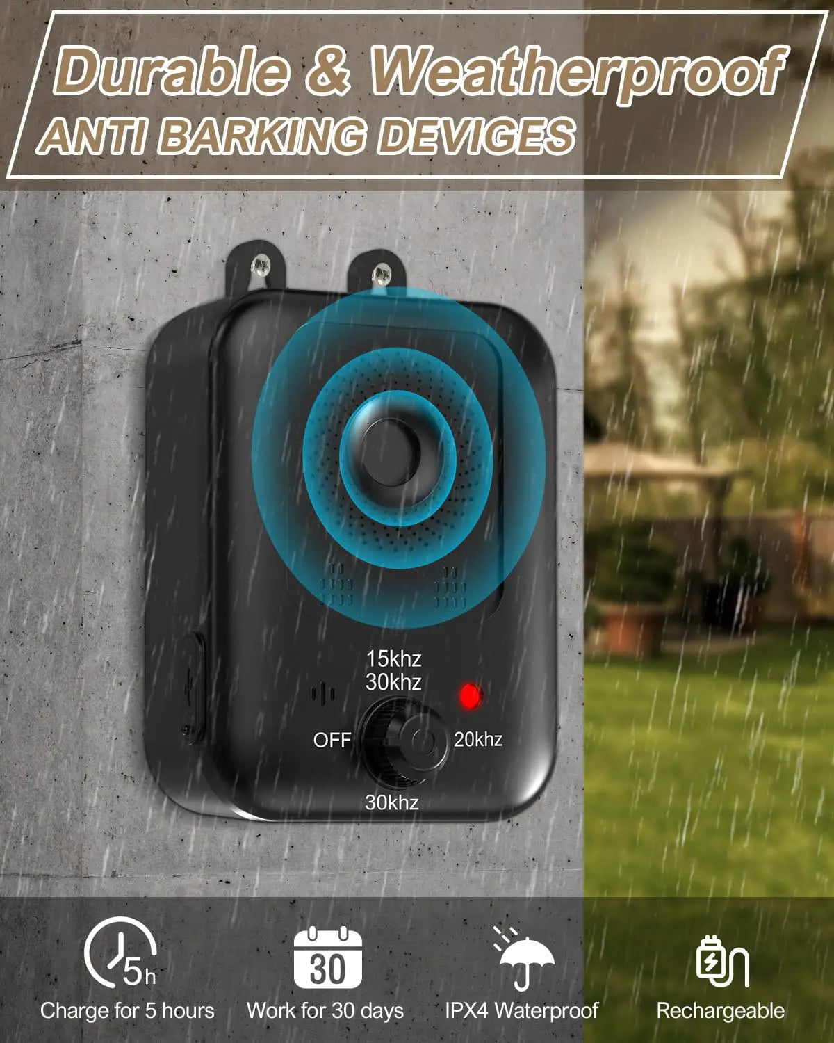 PetEdu Automatic Ultrasonic Dog Bark Deterrent For Indoor Outdoor Use