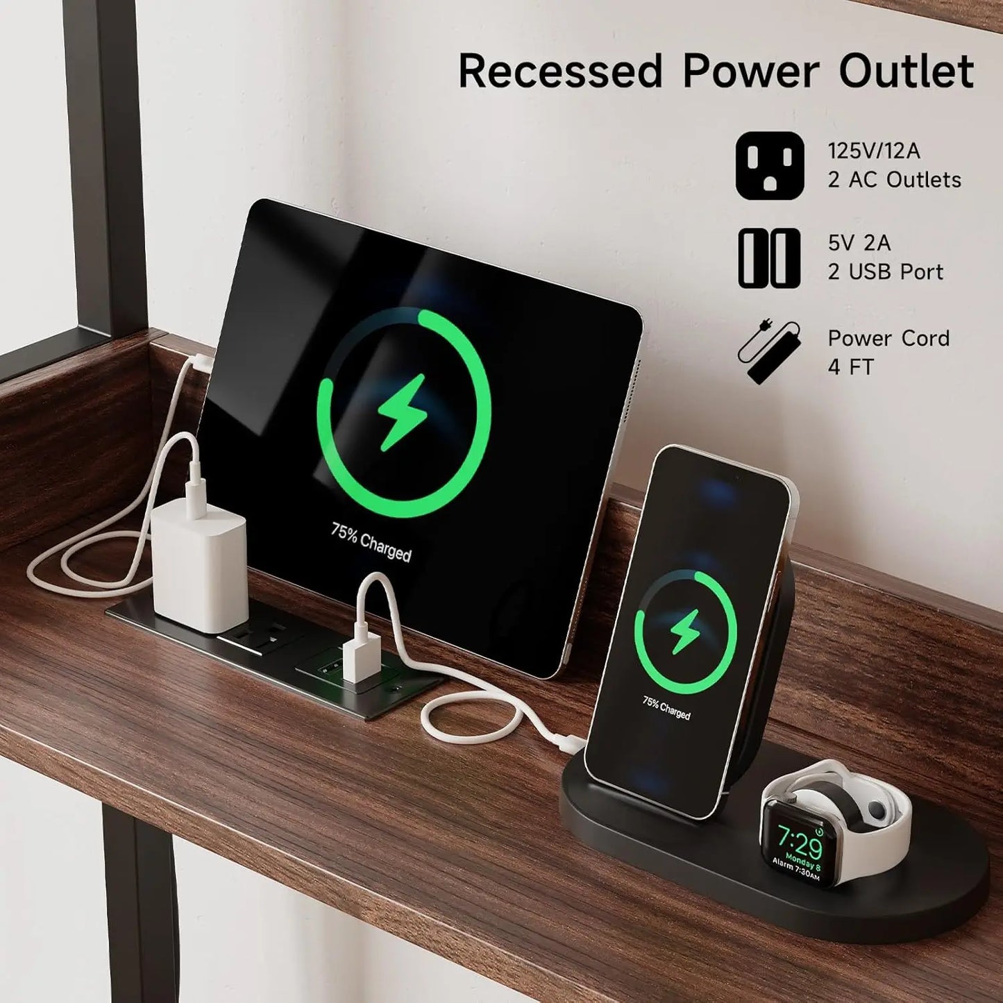 HUANZHUANG Cat Litter Box Enclosure With Outlets And Shelves Wooden