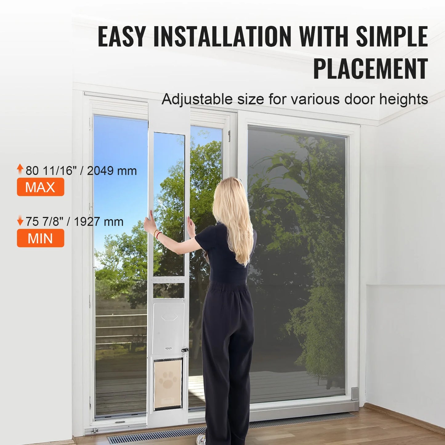 SucceBuy Sliding Glass Dog Door For Home Pet Gate Easy