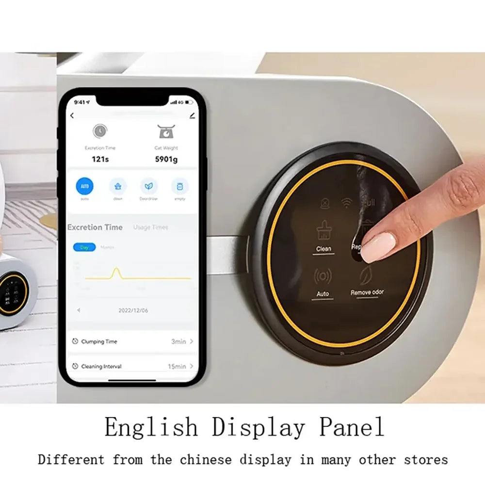 SINGWEDA Automatic Smart Cat Litter Box Self Cleaning Fully Enclosed