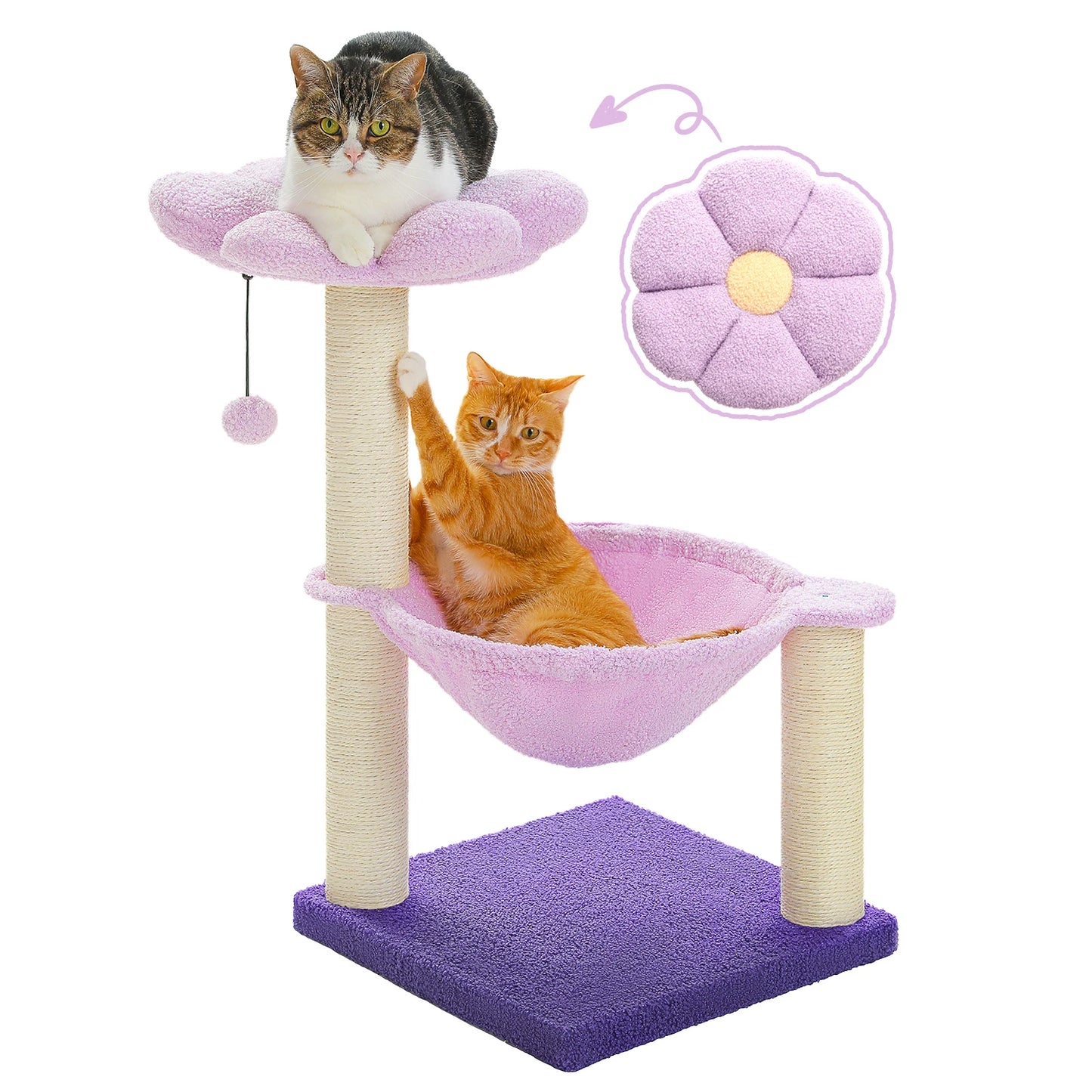 PAWZ Road Flower Cat Tree With Scratching Post And Hammock