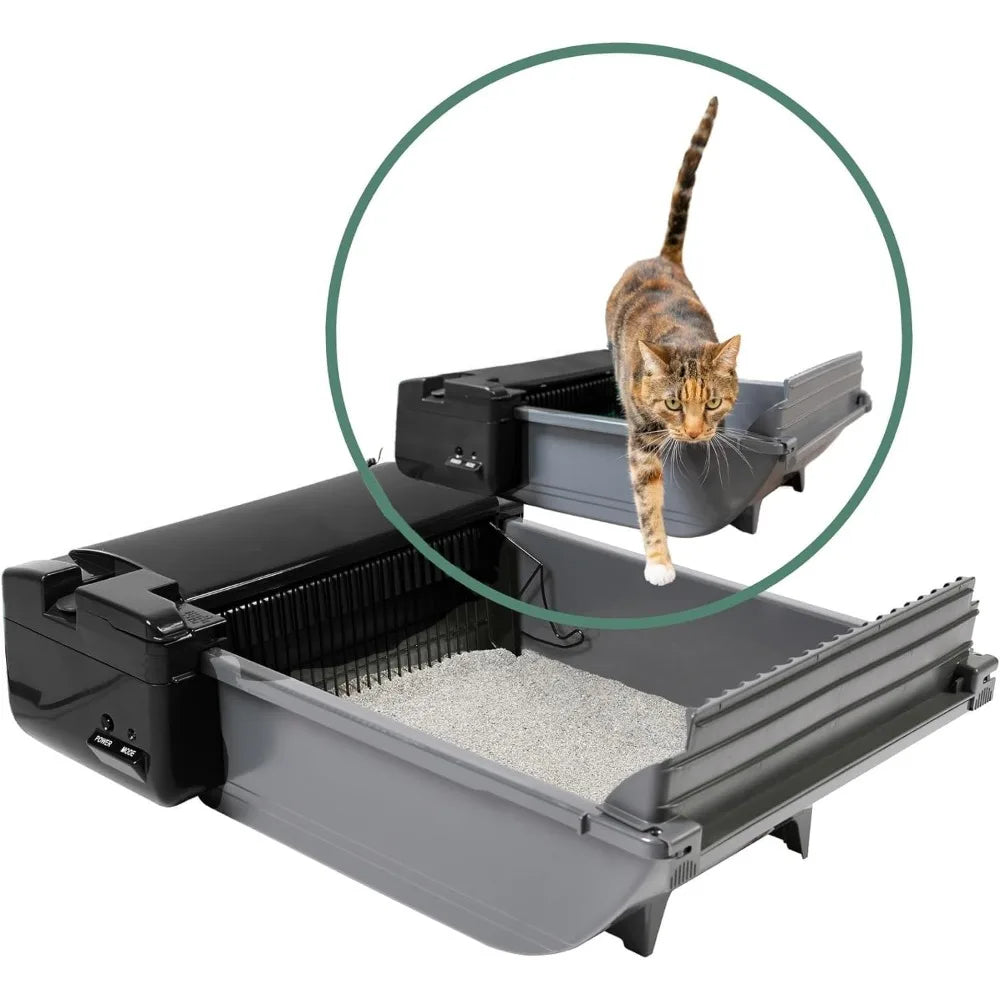Self Cleaning Semi Automatic Cat Litter Box Scoop Carbon Filter