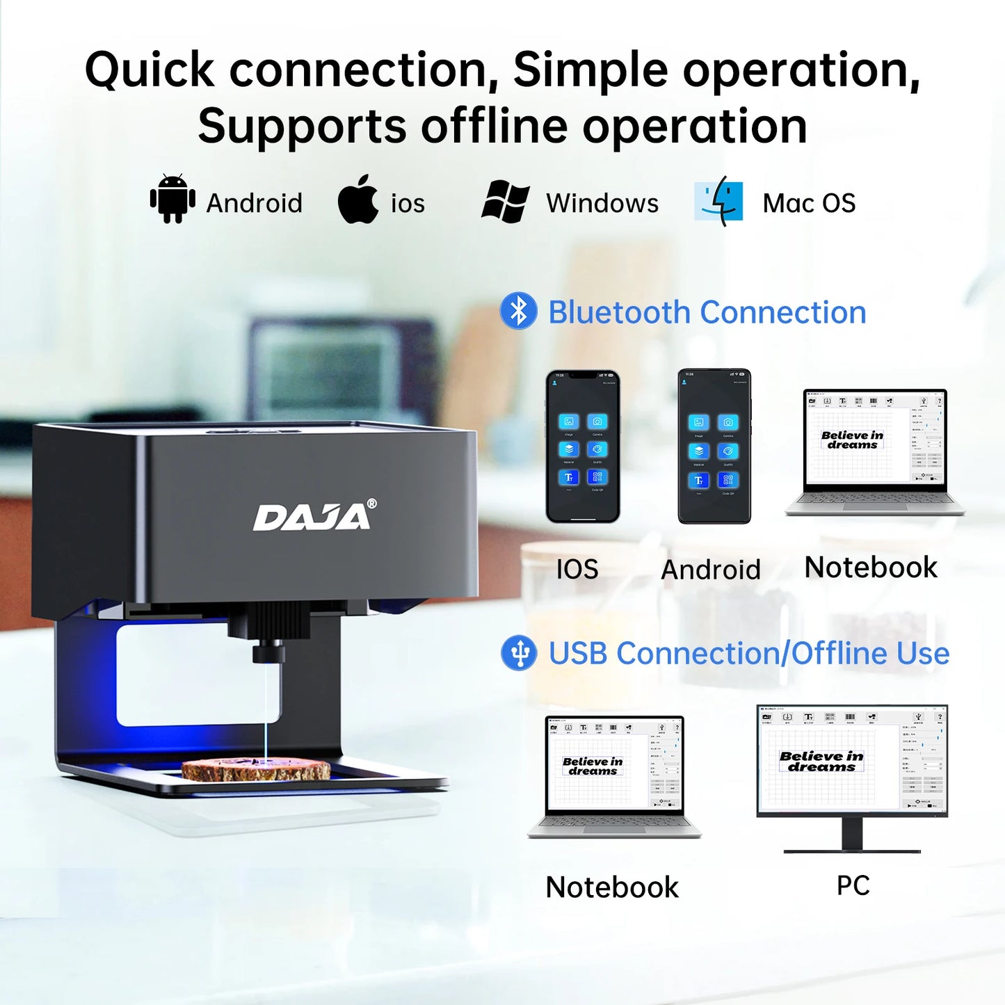 DAJA DJ6 Mini Portable Laser Engraver Bluetooth CNC