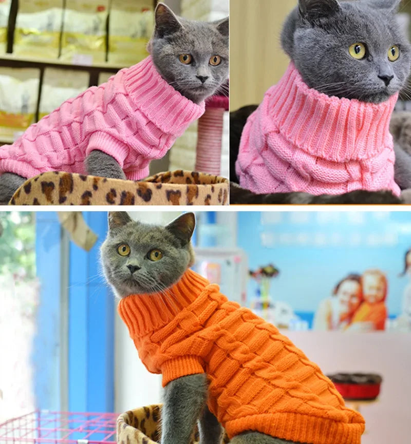 Cozy Winter Knitted Dog and Cat Sweater Coat