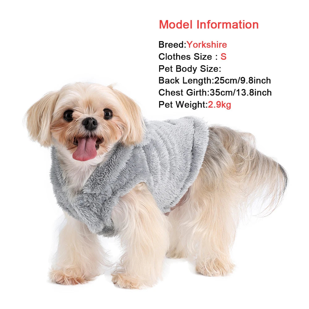 Soft Fleece Hooded Coat for Dogs and Cats Winter Sweater